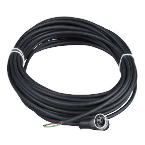TES Electric 1/2" Cordset; Female Right Angle; 3-Pin; 3-Wire; 10m PUR Cable